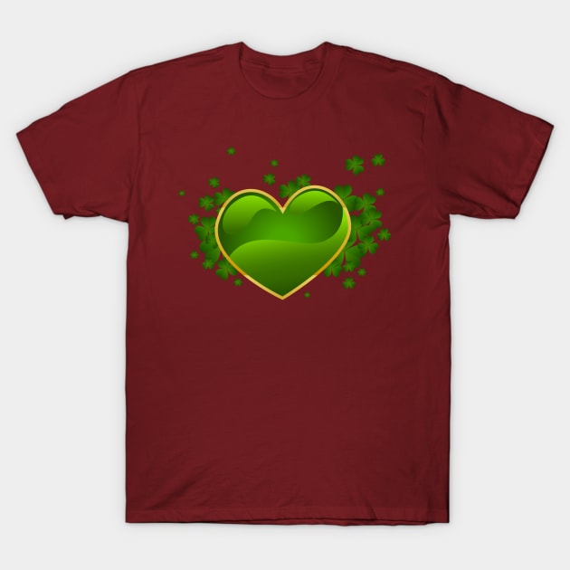 Green Heart T-Shirt by Tynna's Store